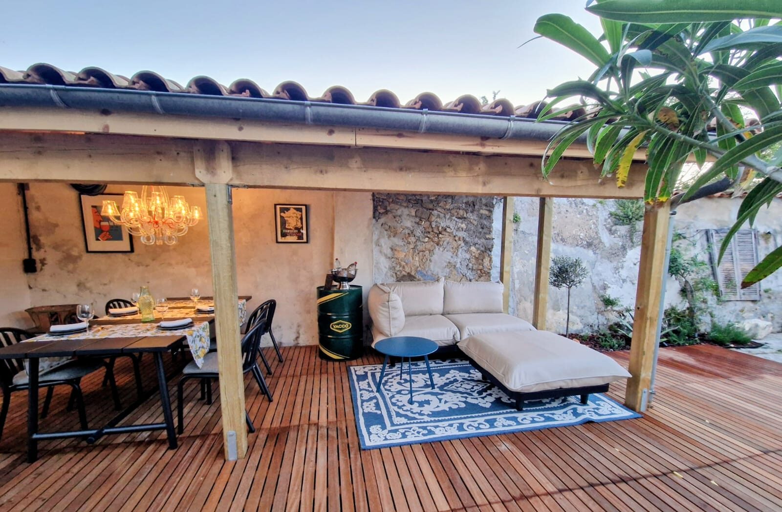 Terrasse am Abend, Atlantikhaus Arvert